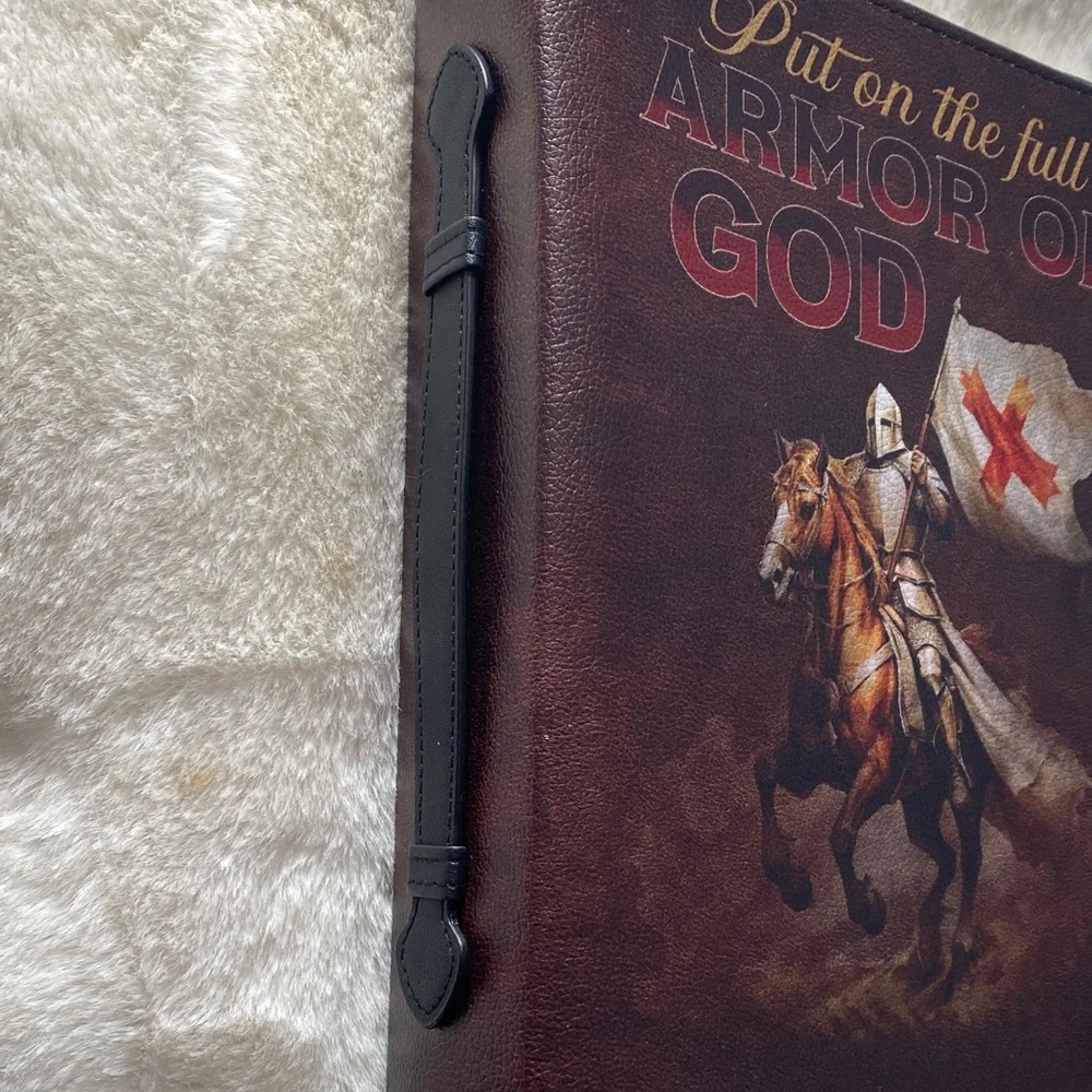 Jesus Spirit Faux Leather Bible Cover Carrying Case with inside storage